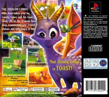 Spyro the Dragon (US) box cover back